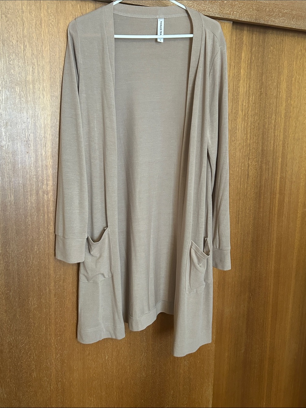 Lightweight Open Front Cardigan Duster - Tan
